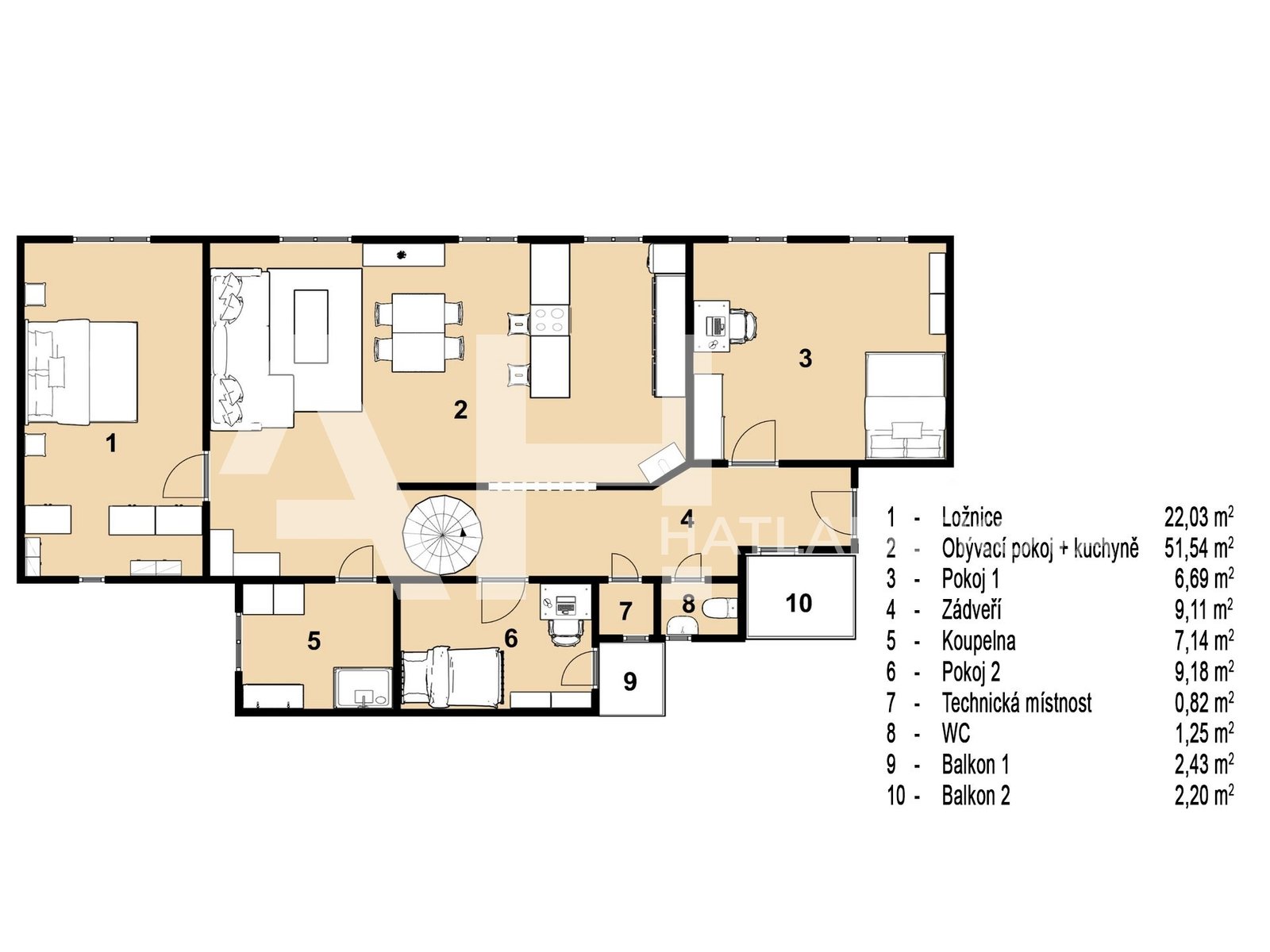 Půdorys Křenová 1.patro