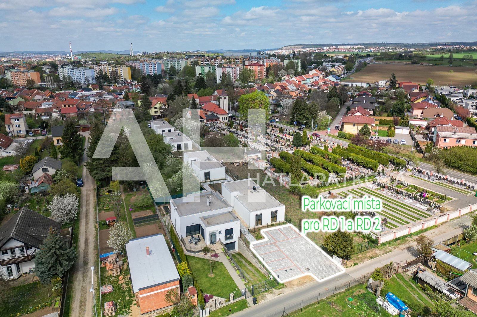 parkovací místa pro RD 1 a RD 2