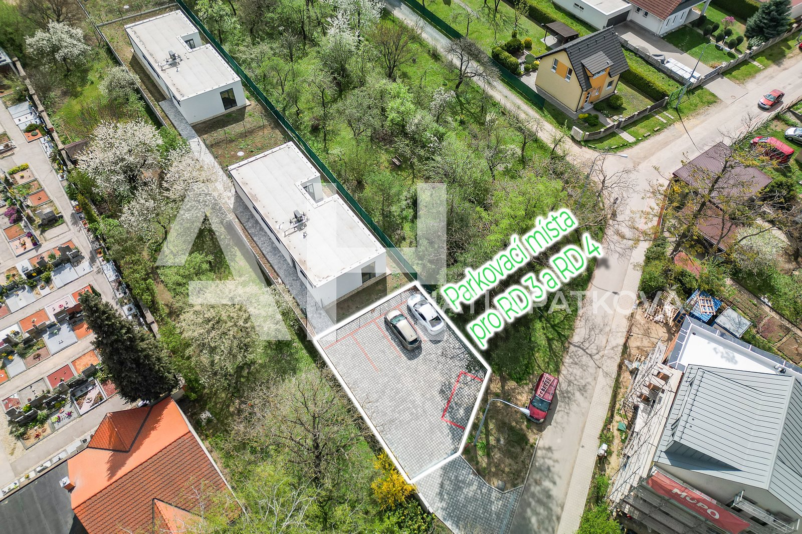 parkovací místa pro RD 3 a RD 4