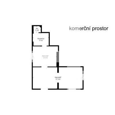 půdorys - komerční prostor