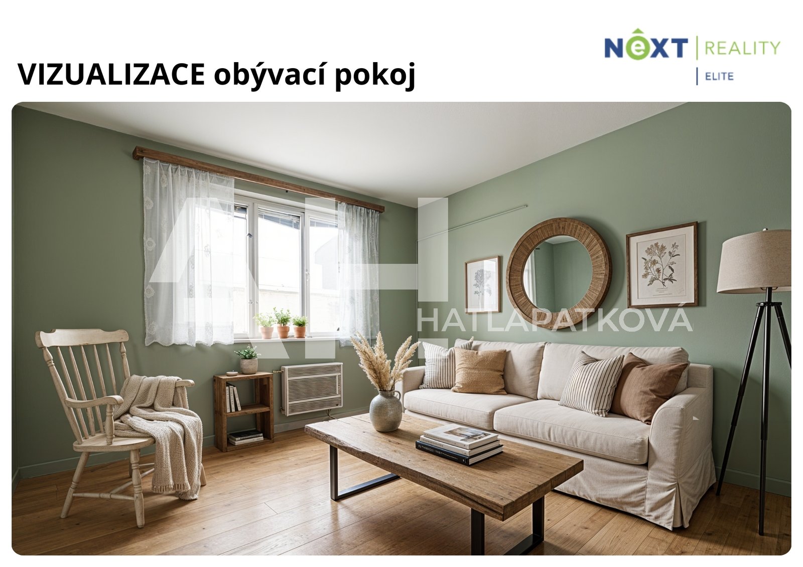 vizualizace obývací pokoj